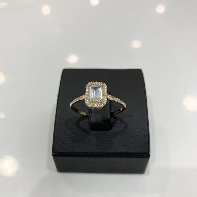 (R1309) 585er Gold Zirkona Ring 14 Karat Gold 