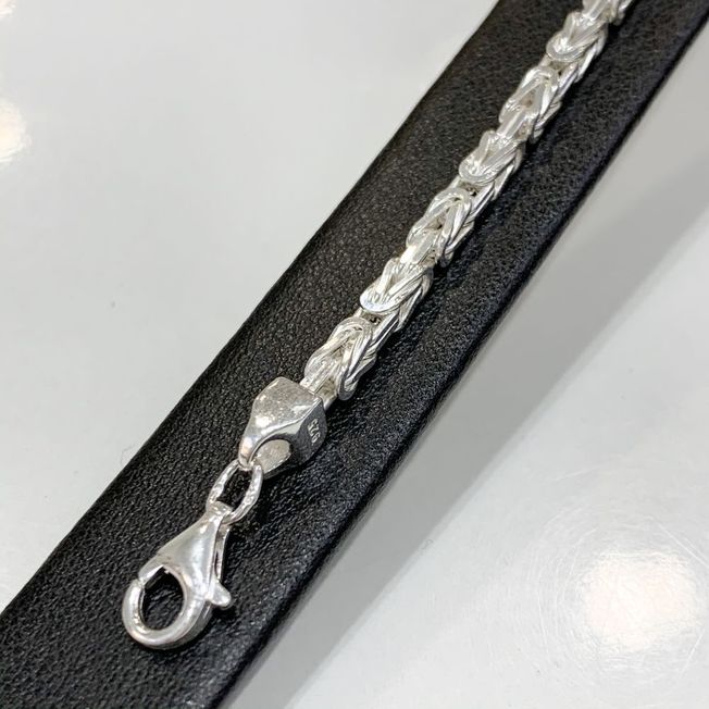 925 Silber Sterling Königskette Armband ca. 3 mm breit 21cm lang 