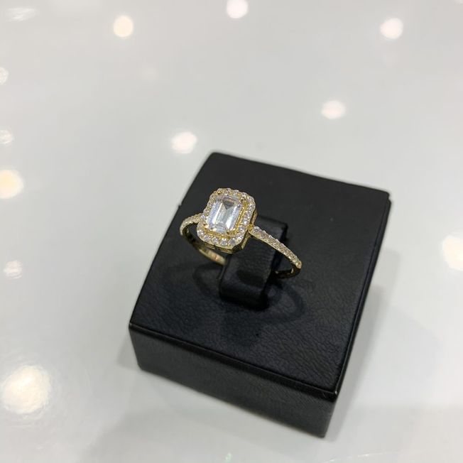 (R1309) 585er Gold Zirkona Ring 14 Karat Gold 