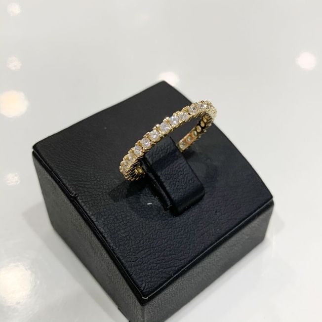 (V50) 585er Gold Zirkonia Ring - Memoire Ring - Gr. 54