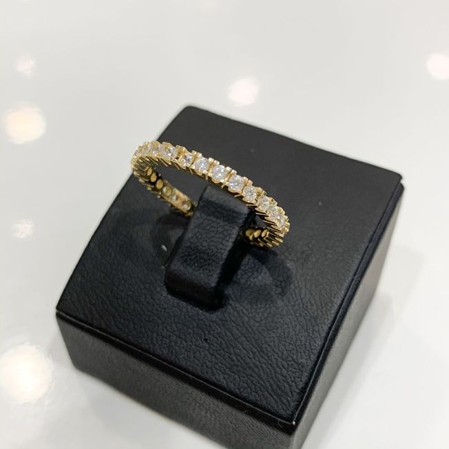 (V50) 585er Gold Zirkonia Ring - Memoire Ring - Gr. 54