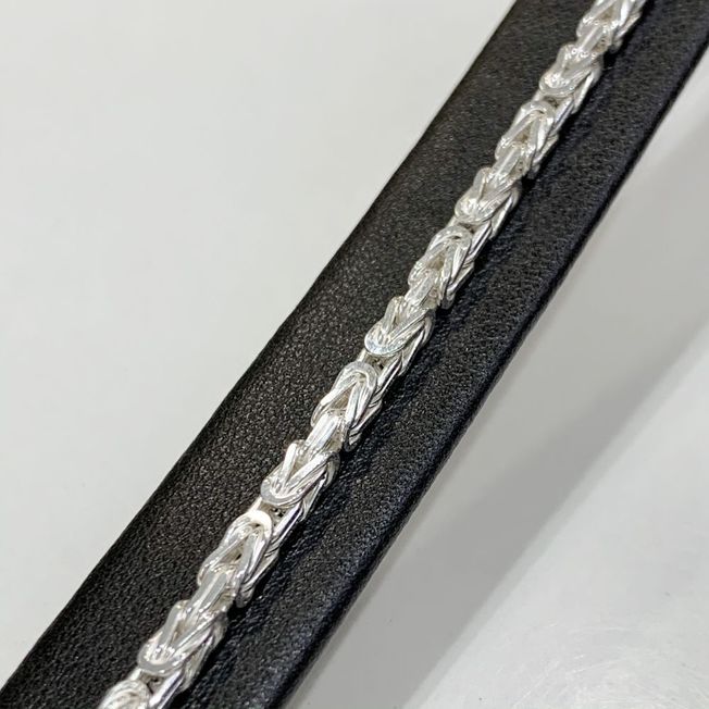 925 Silber Sterling Königskette Armband ca. 3 mm breit 21cm lang 